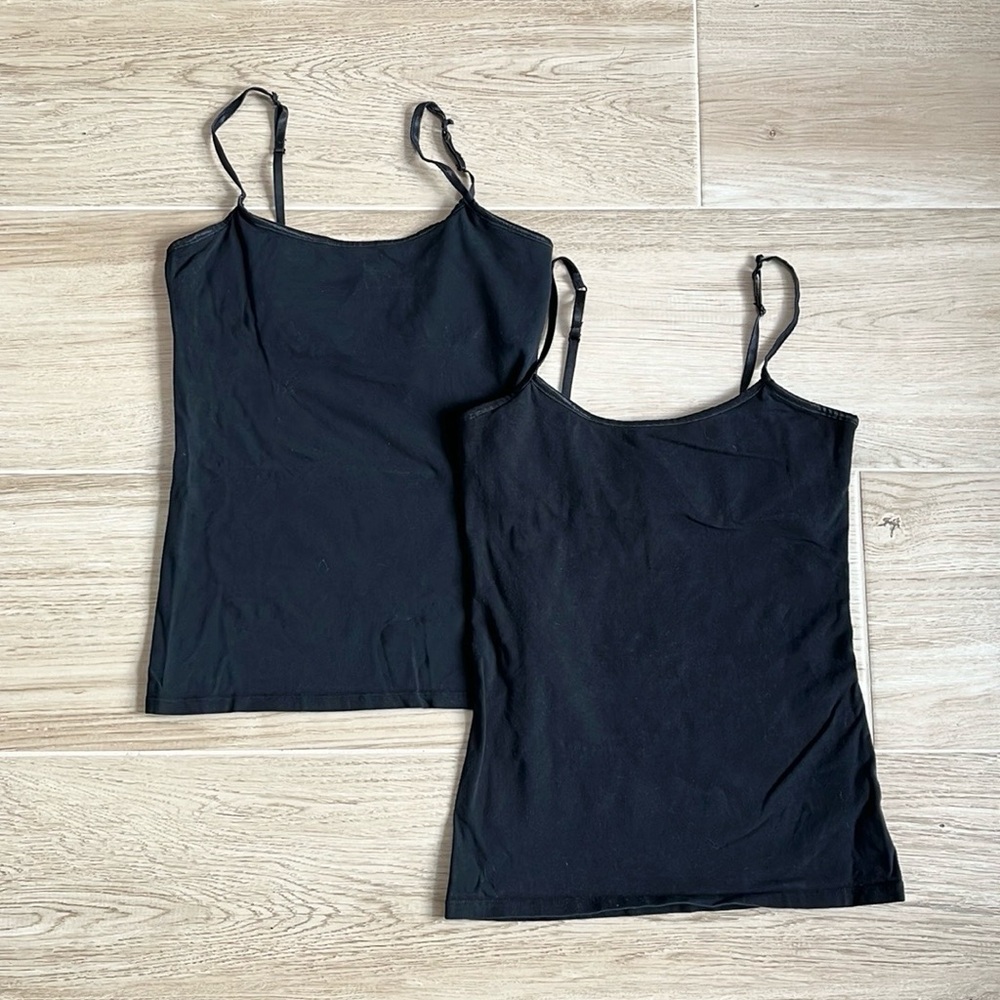 2 for 20: SO cotton camis! Black cotton Stretch cami Tank Tops great condition